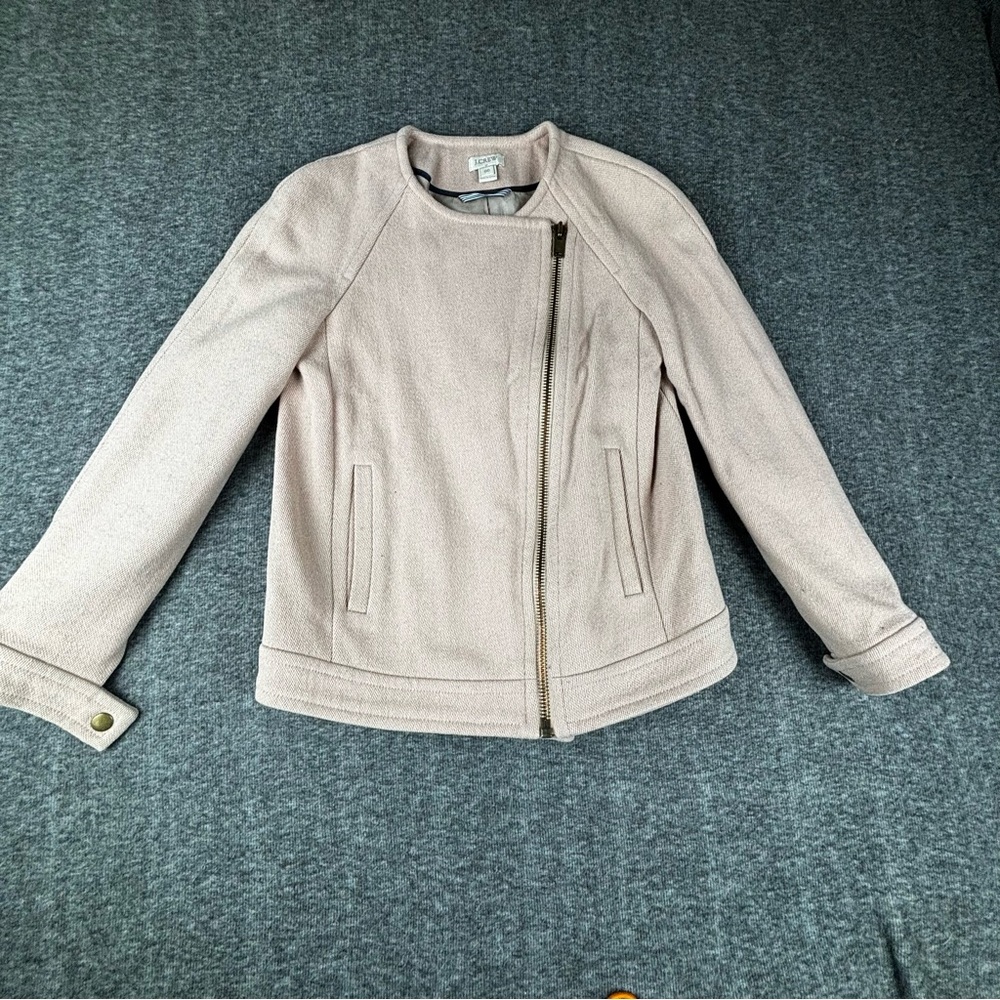 Vintage J.Crew Wool Blend Blazer Jacket Cream Color Size 00 - Picture 2 of 6